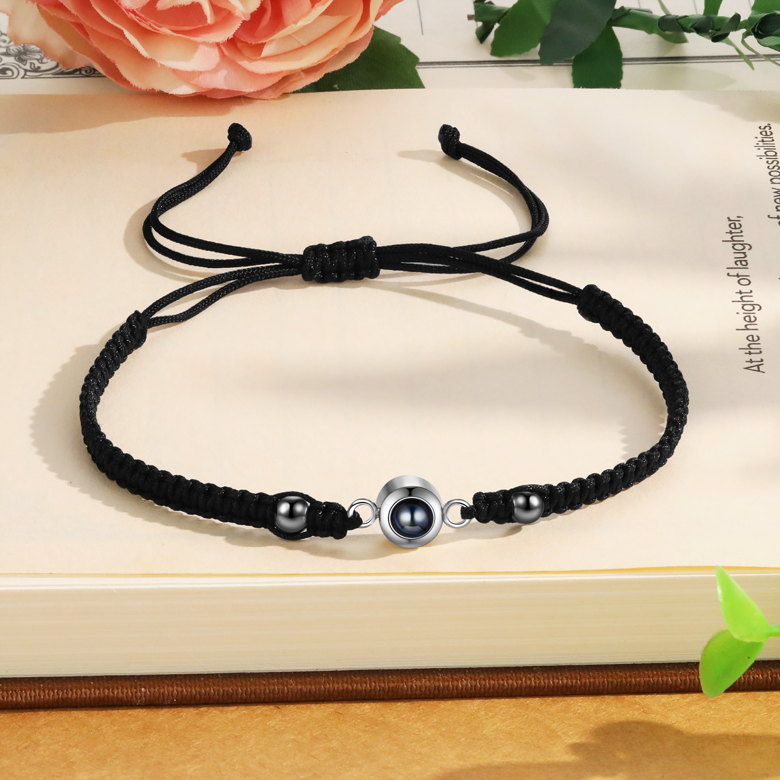 Personalised Projection Bracelet for Couples Custom Photo Bead Adjustable Bracelet 4 Styles Thoughtful Gift for Loved Ones