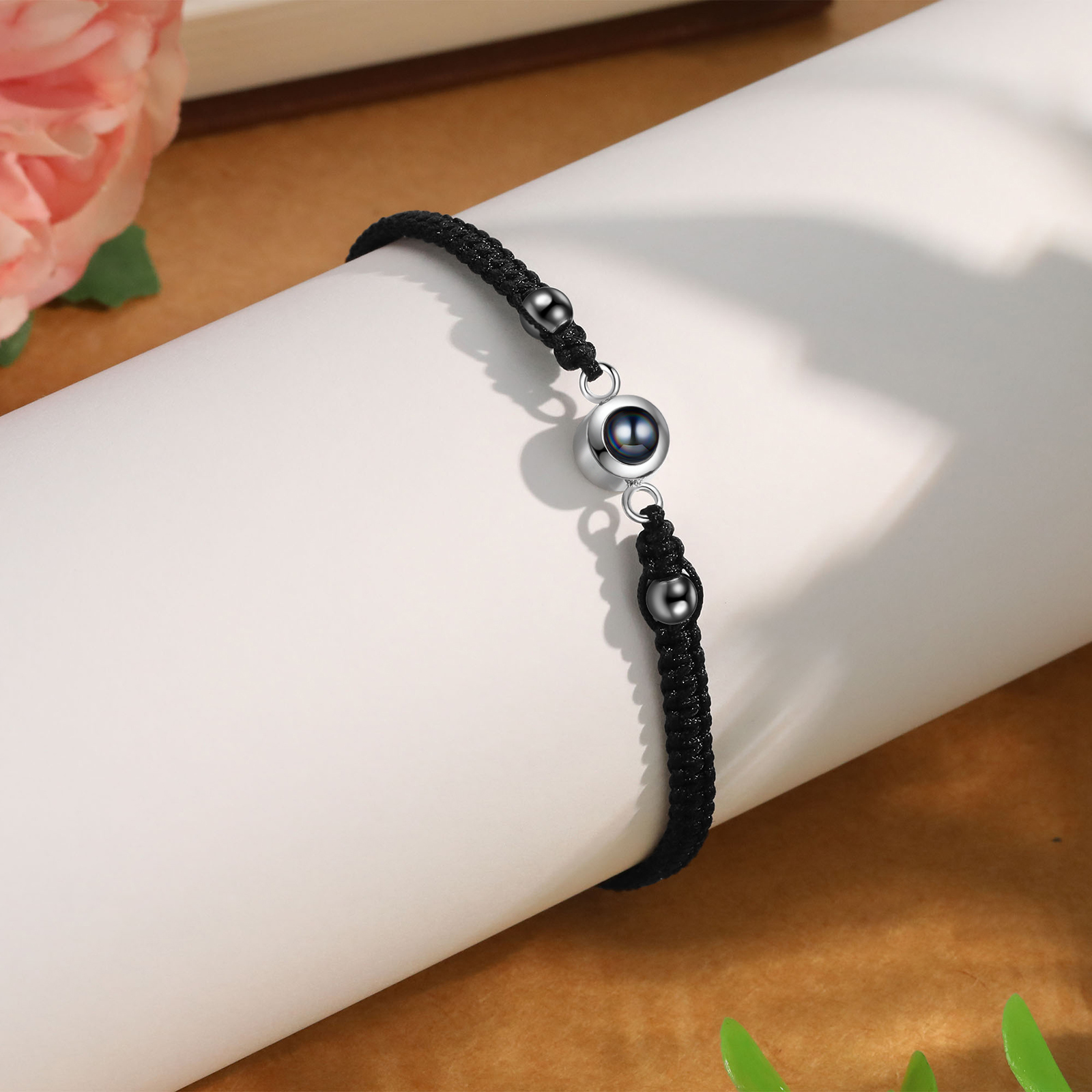 Personalised Projection Bracelet for Couples Custom Photo Bead Adjustable Bracelet 4 Styles Thoughtful Gift for Loved Ones