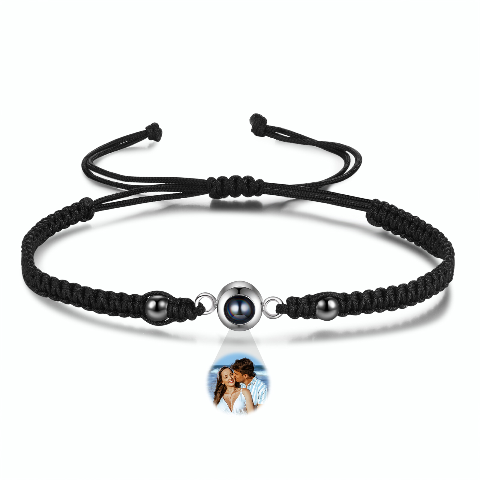Personalised Projection Bracelet for Couples Custom Photo Bead Adjustable Bracelet 4 Styles Thoughtful Gift for Loved Ones
