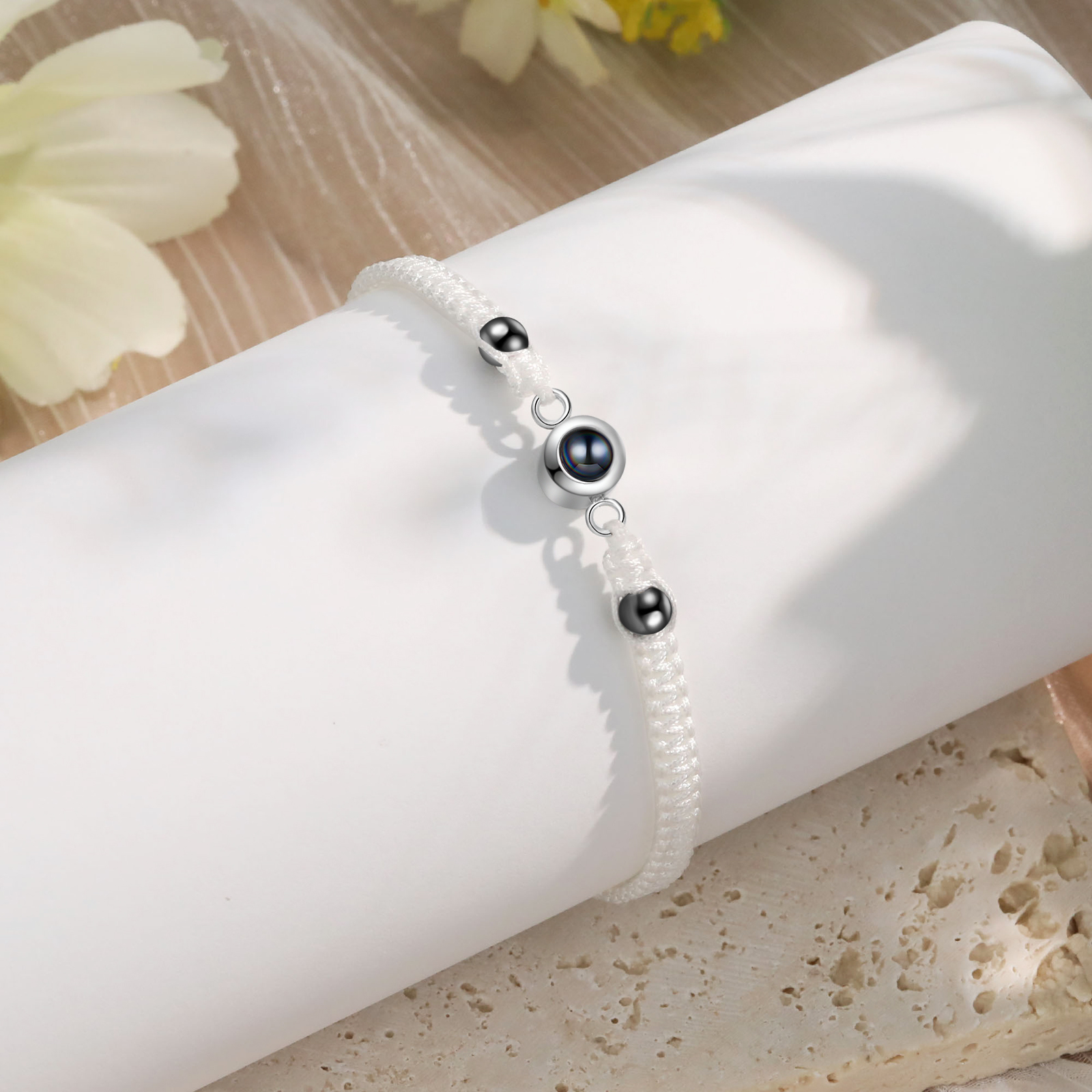 Personalised Projection Bracelet for Couples Custom Photo Bead Adjustable Bracelet 4 Styles Thoughtful Gift for Loved Ones