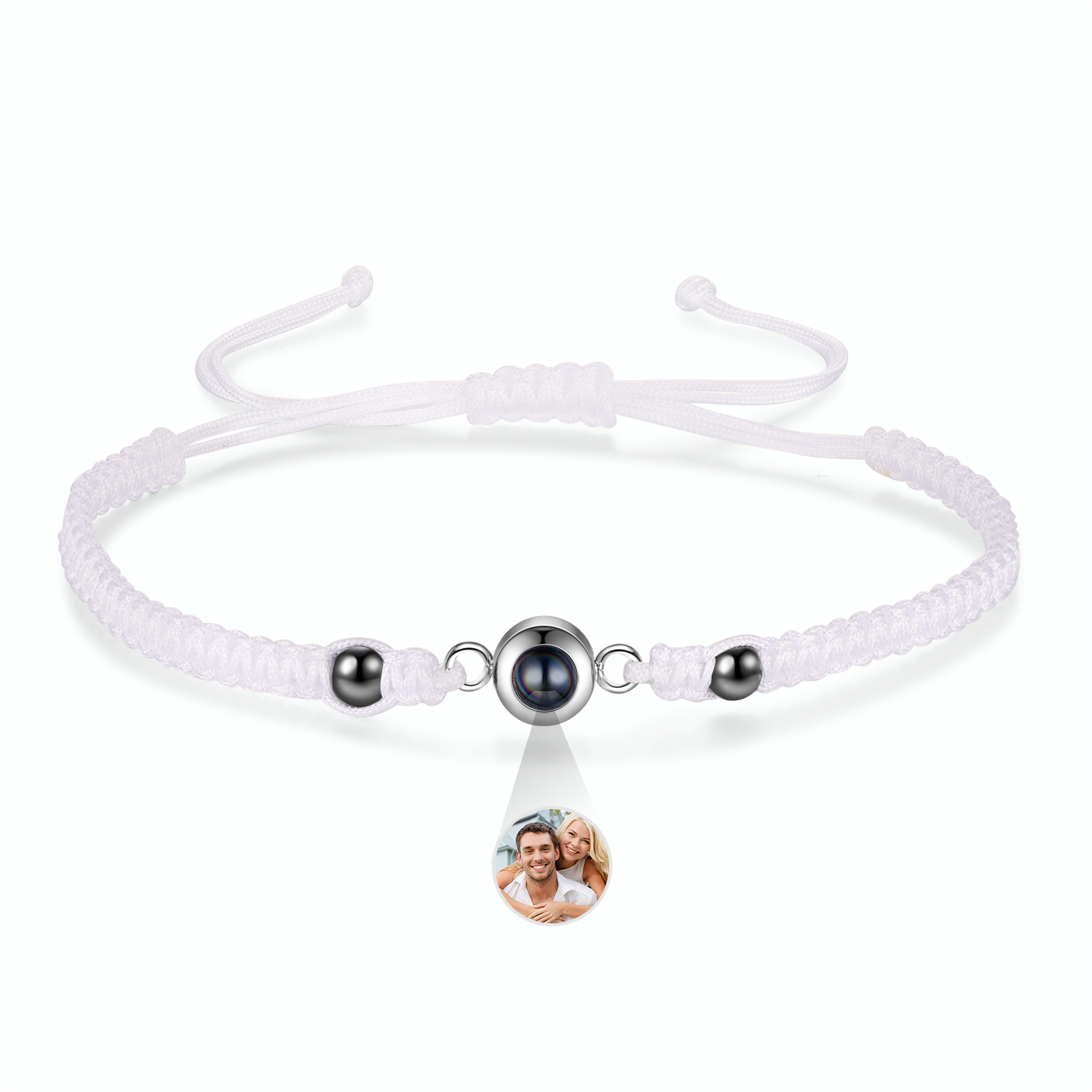 Personalised Projection Bracelet for Couples Custom Photo Bead Adjustable Bracelet 4 Styles Thoughtful Gift for Loved Ones