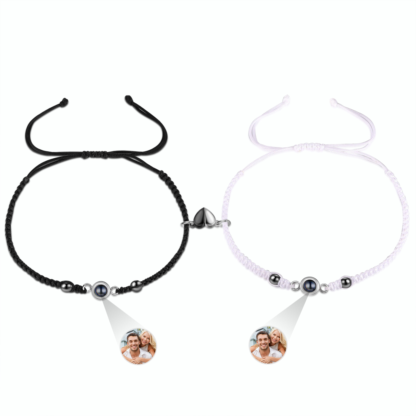 Personalised Projection Bracelet for Couples Custom Photo Bead Adjustable Bracelet 4 Styles Thoughtful Gift for Loved Ones