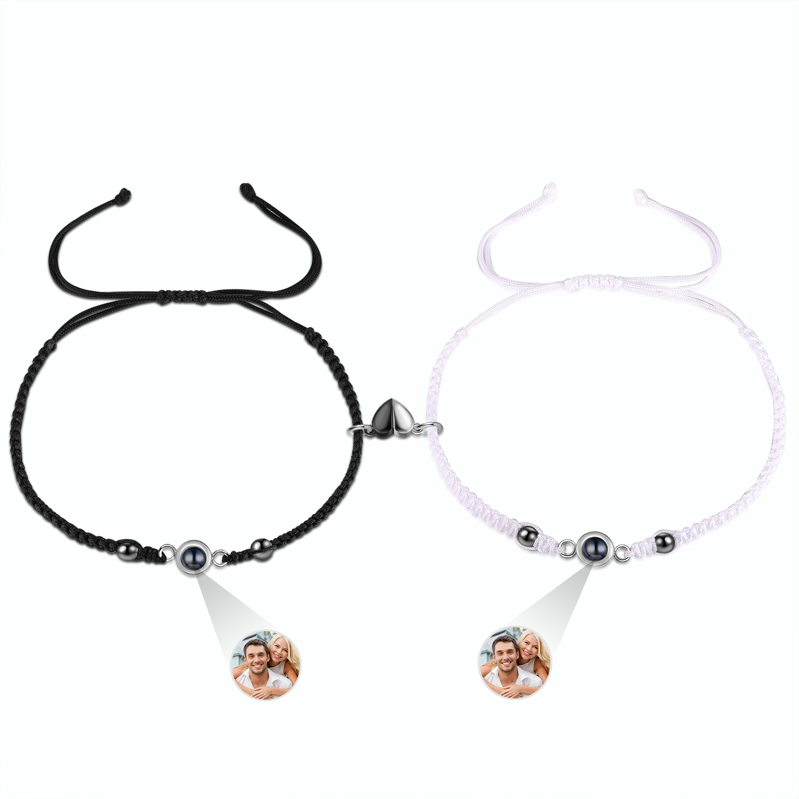 Personalised Projection Bracelet for Couples Custom Photo Bead Adjustable Bracelet 4 Styles Thoughtful Gift for Loved Ones
