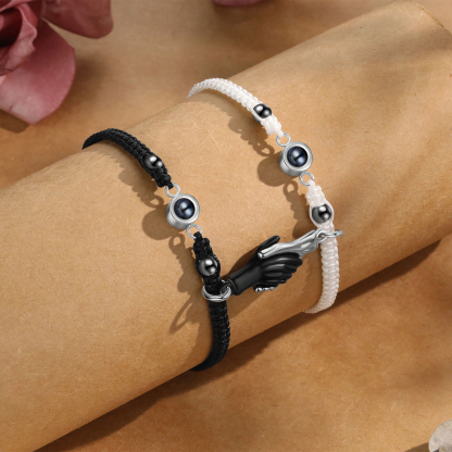 Personalised Projection Bracelet for Couples Custom Photo Bead Adjustable Bracelet 4 Styles Thoughtful Gift for Loved Ones