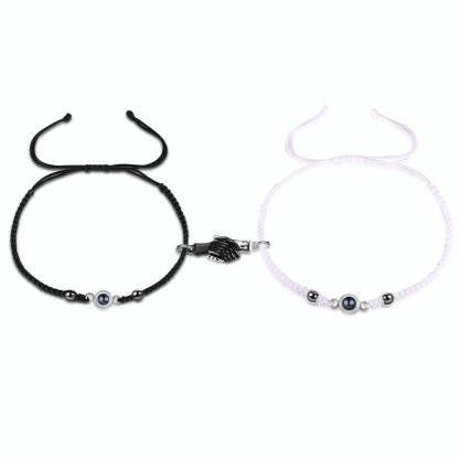 Personalised Projection Bracelet for Couples Custom Photo Bead Adjustable Bracelet 4 Styles Thoughtful Gift for Loved Ones