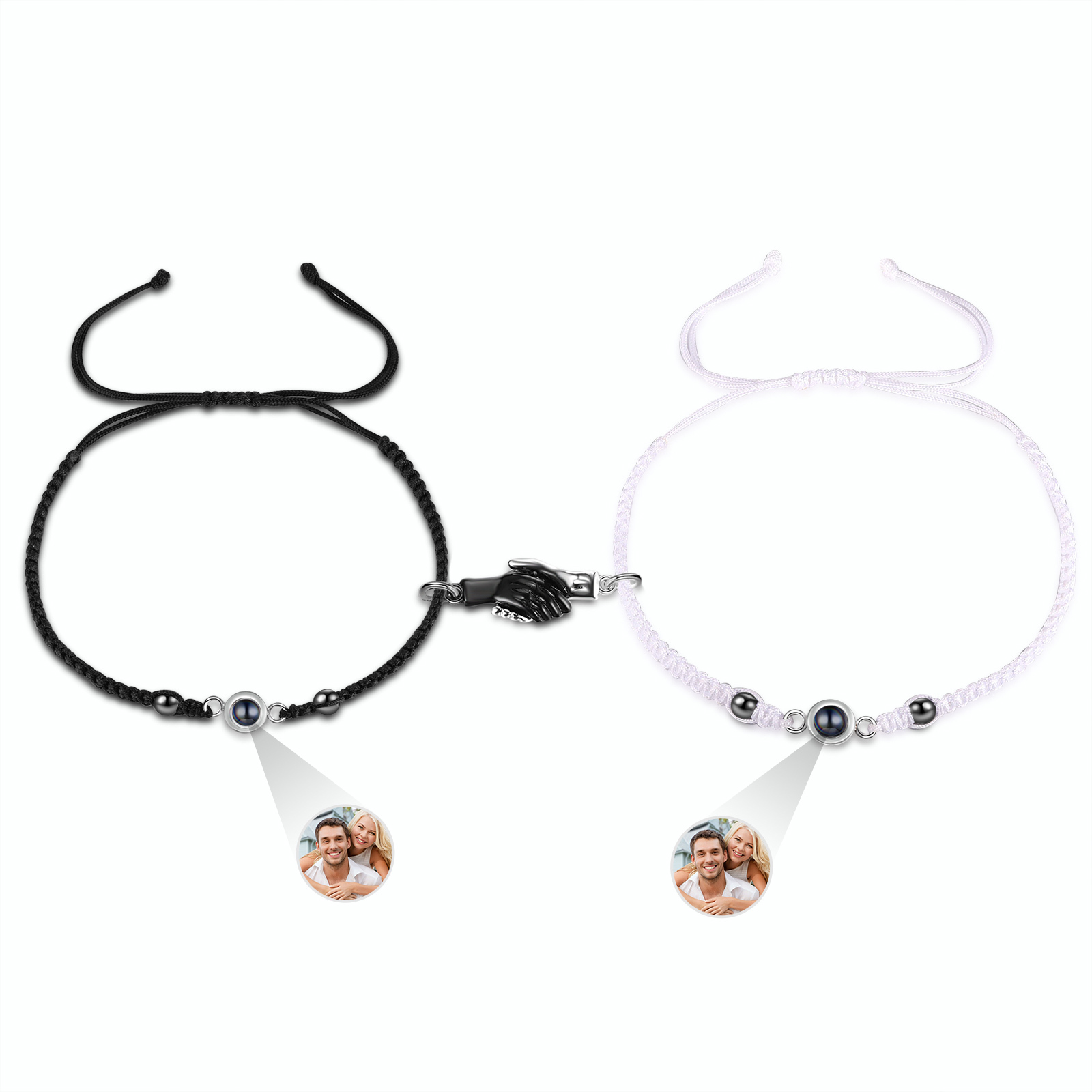 Personalised Projection Bracelet for Couples Custom Photo Bead Adjustable Bracelet 4 Styles Thoughtful Gift for Loved Ones