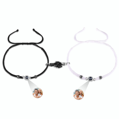 Personalised Projection Bracelet for Couples Custom Photo Bead Adjustable Bracelet 4 Styles Thoughtful Gift for Loved Ones
