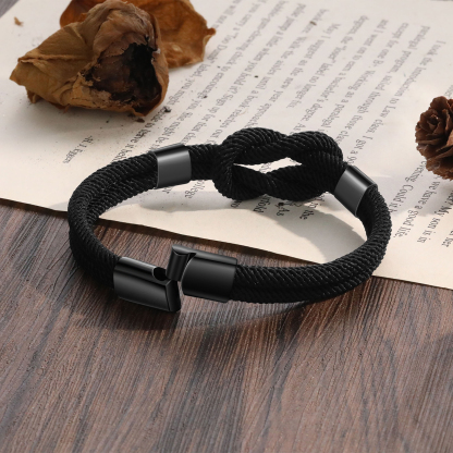 Mother and Son Forever Linked Together Braid Knot Bracelet Birthday Gift-Jessemade AU