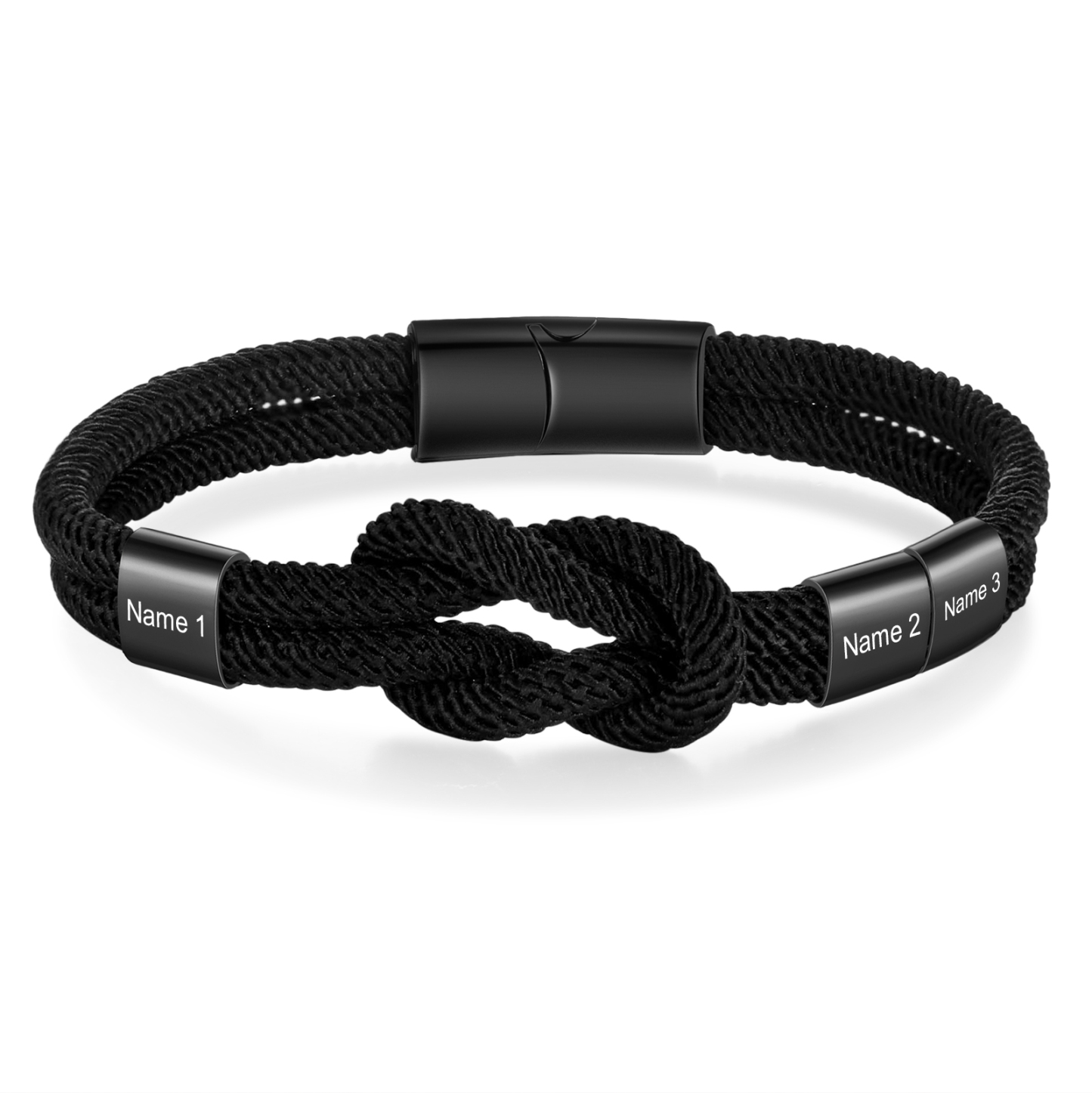 Personalised Minimalist Bar Clasp Unisex Braided Rope Bracelet Custom 3 Names Gift for Him-Jessemade AU
