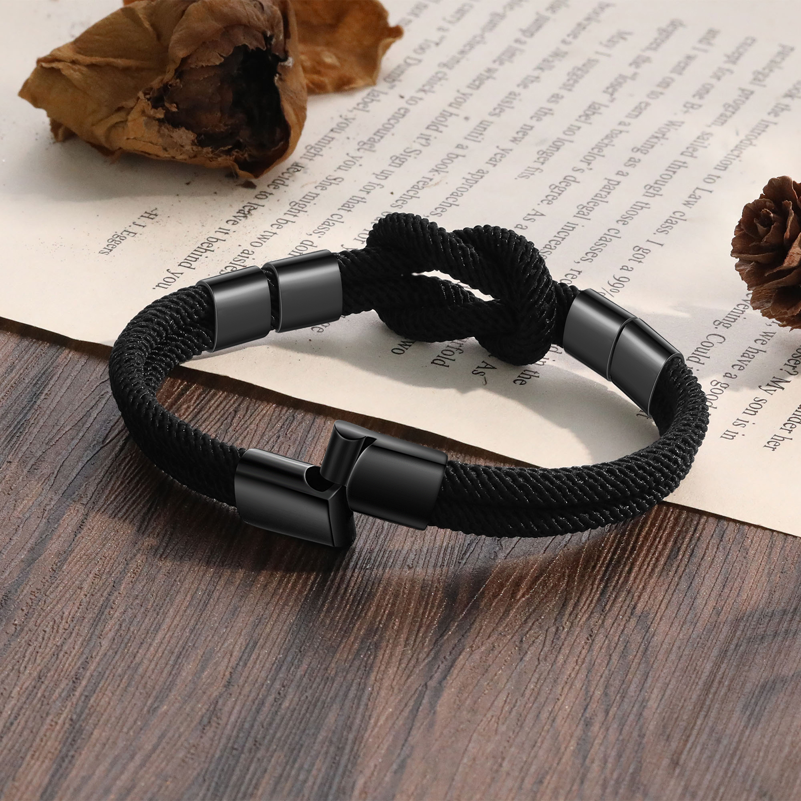 Personalised Minimalist Bar Clasp Unisex Braided Rope Bracelet Custom 4 Names Gift for Him-Jessemade AU