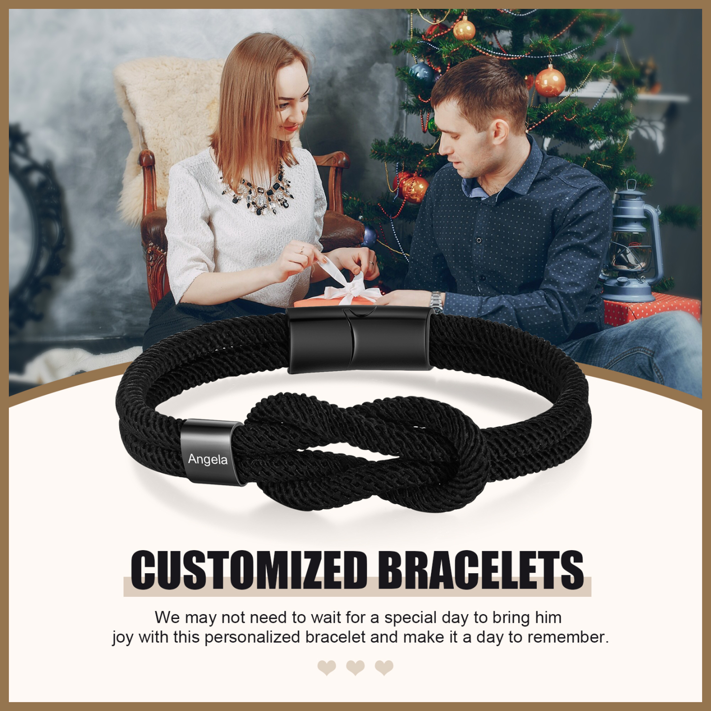 Personalised Minimalist Bar Clasp Unisex Braided Rope Bracelet Custom Name Gift for Him-Jessemade AU