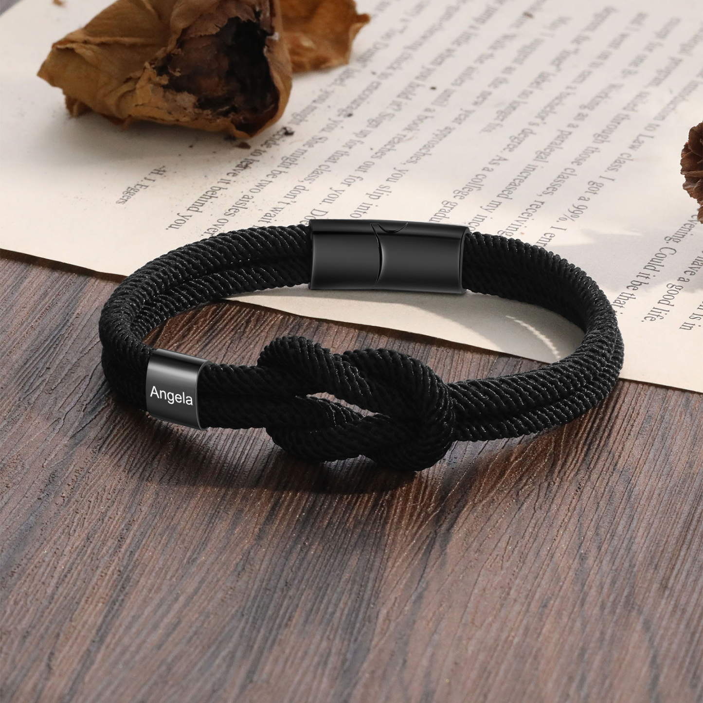 Personalised Minimalist Bar Clasp Unisex Braided Rope Bracelet Custom Name Gift for Him-Jessemade AU