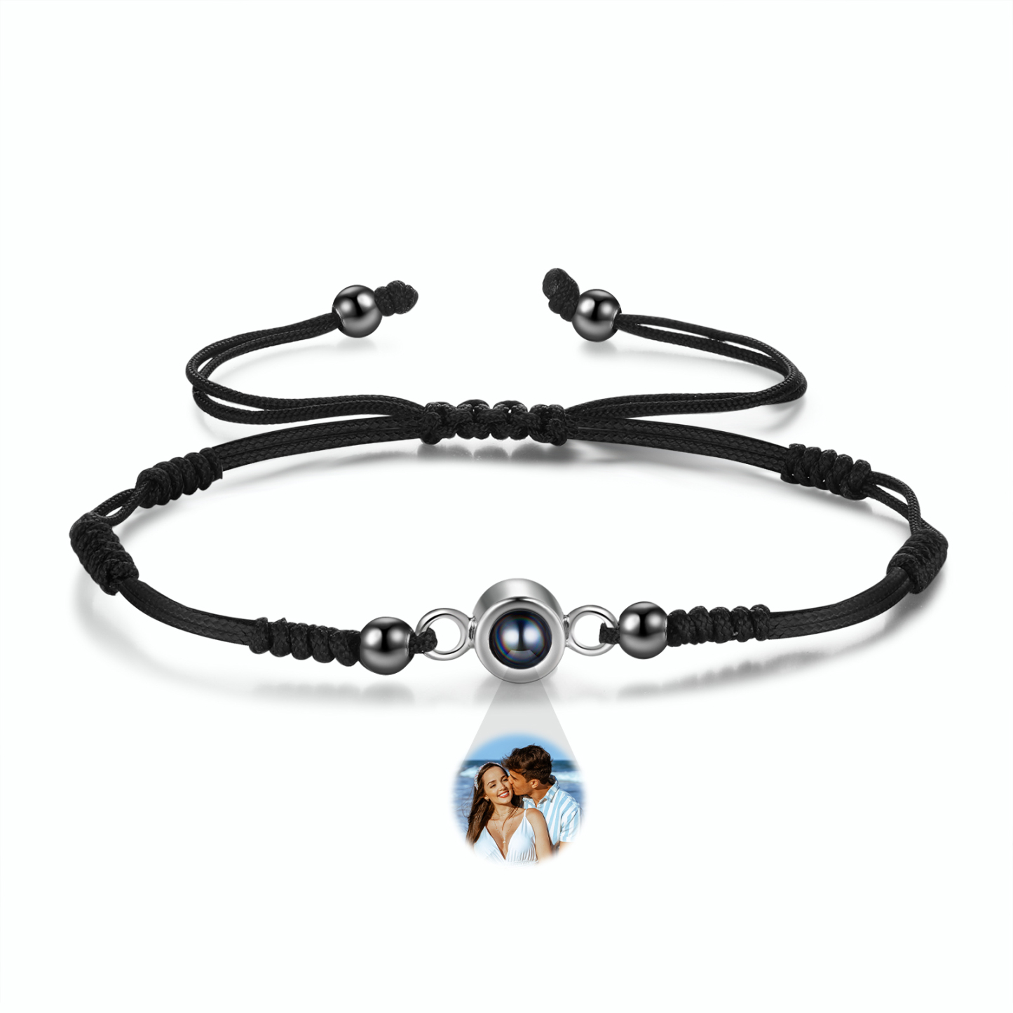Personalised Projection Bracelet with Custom Photo Adjustable String Bracelet Gift for Her