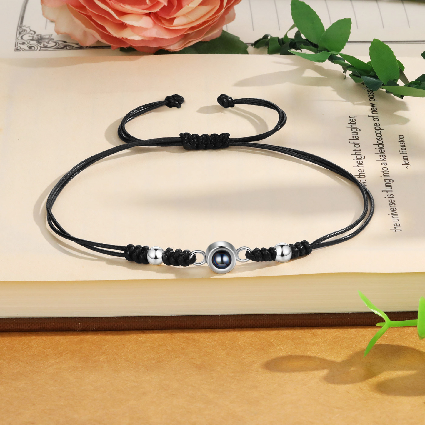 [Copy]Personalised Projection Bracelet for Couples Custom Photo Bead Adjustable Bracelet 4 Styles Thoughtful Gift for Loved Ones