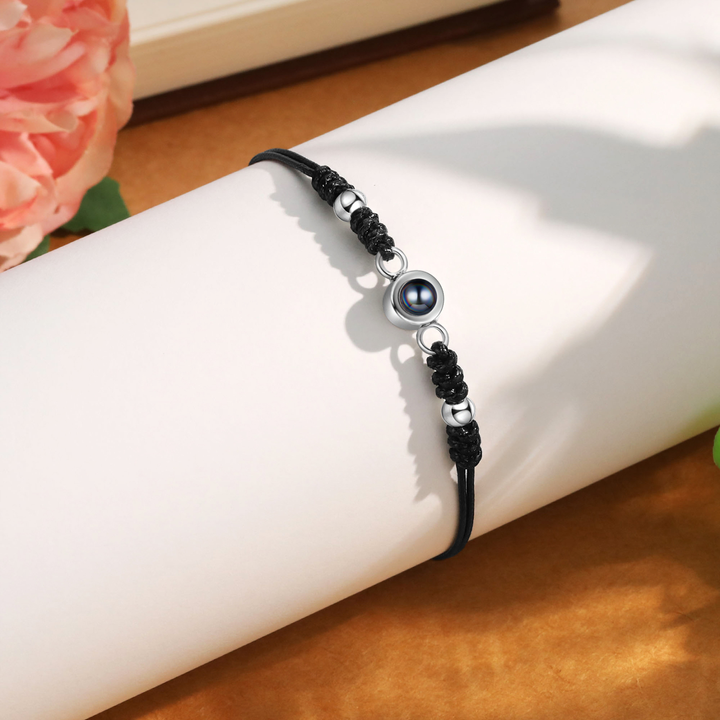 [Copy]Personalised Projection Bracelet for Couples Custom Photo Bead Adjustable Bracelet 4 Styles Thoughtful Gift for Loved Ones