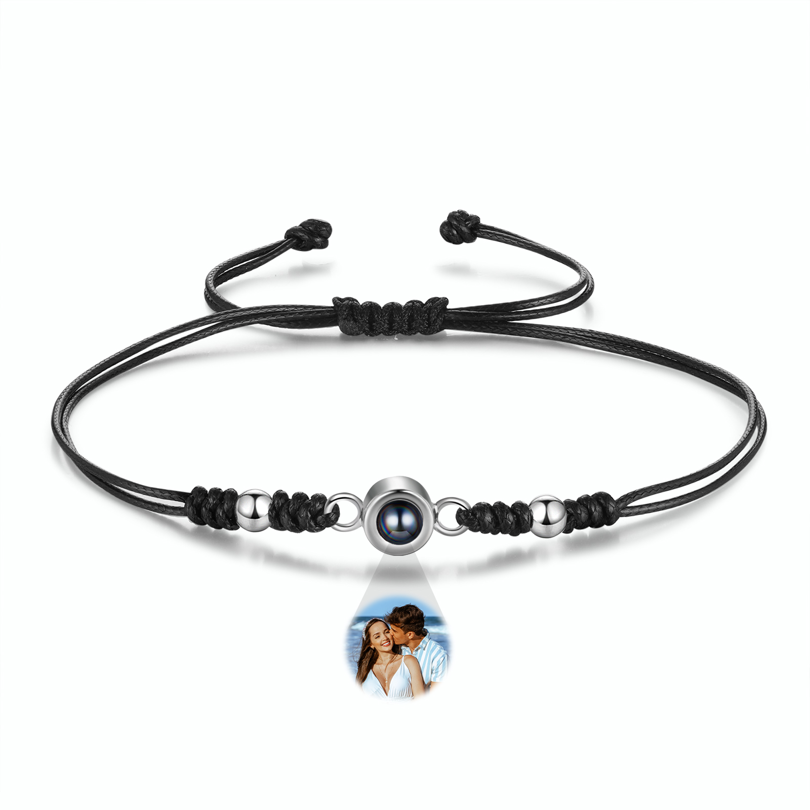 Personalised Projection Bracelet for Couples Custom Photo & Adjustable