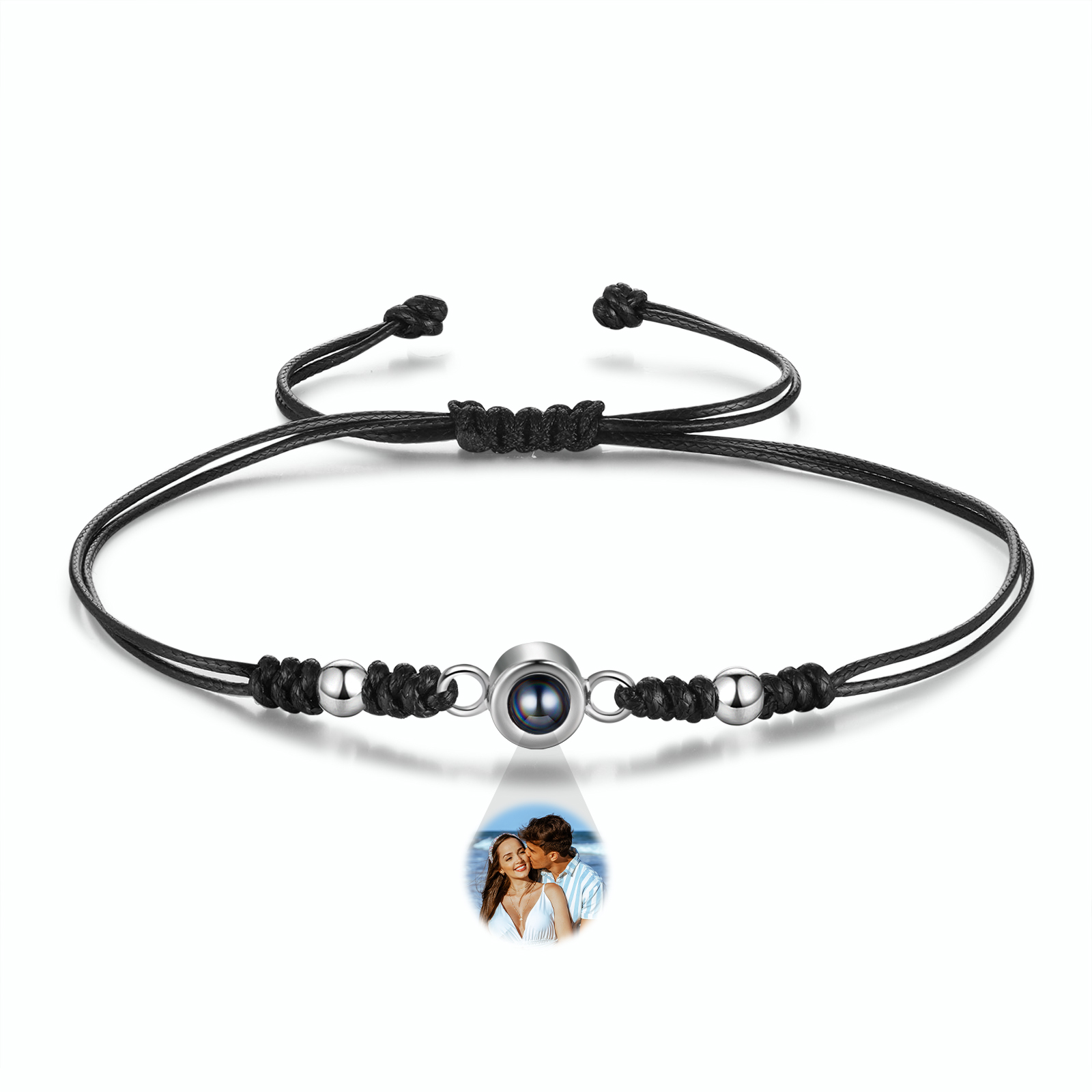 Personalised Projection Bracelet for Couples Custom Photo & Adjustable