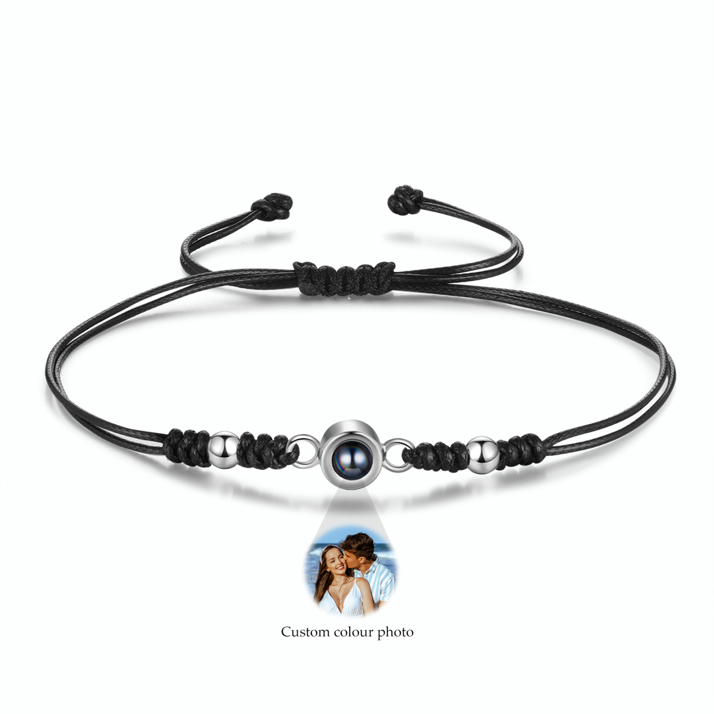 [Copy]Personalised Projection Bracelet for Couples Custom Photo Bead Adjustable Bracelet 4 Styles Thoughtful Gift for Loved Ones