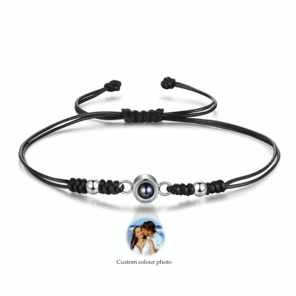 [Copy]Personalised Projection Bracelet for Couples Custom Photo Bead Adjustable Bracelet 4 Styles Thoughtful Gift for Loved Ones