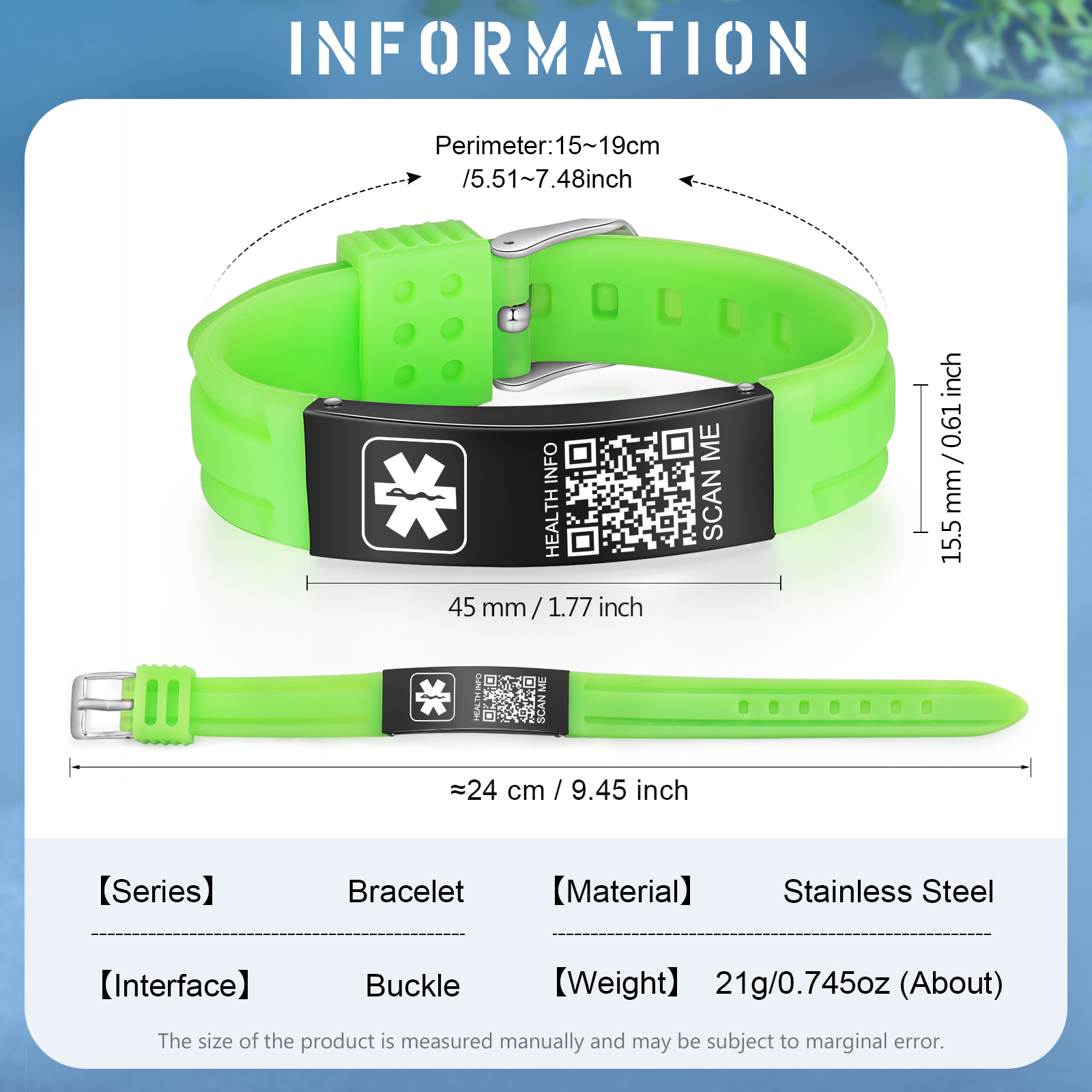 [Copy]Medical Alert Wristband Medical ID Bracelets Life Alert for Autism Blood Thinner Seizure Alert