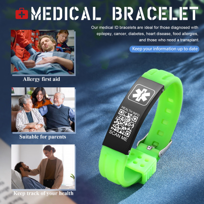 [Copy]Medical Alert Wristband Medical ID Bracelets Life Alert for Autism Blood Thinner Seizure Alert