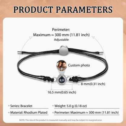 Personalised Photo Projection Bracelet Customizable Memory Keepsake for Her