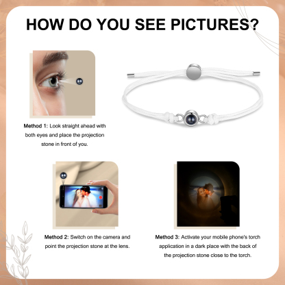 Personalised Photo Projection Bracelet Customizable Memory Keepsake for Her