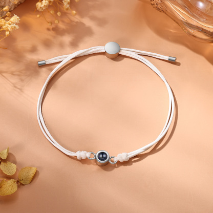Personalised Photo Projection Bracelet for Her Adjustable String Bracelet Customizable Memory Keepsake
