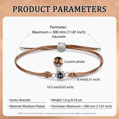 Personalised Photo Projection Bracelet Customizable Memory Keepsake for Her