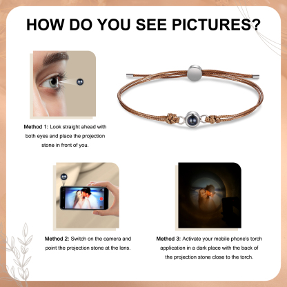 Personalised Photo Projection Bracelet Customizable Memory Keepsake for Her