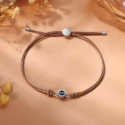 Personalised Photo Projection Bracelet for Her Adjustable String Bracelet Customizable Memory Keepsake