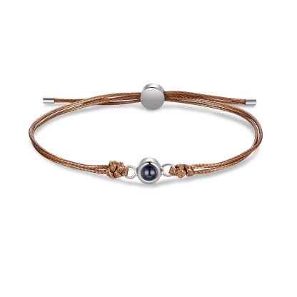 Personalised Photo Projection Bracelet for Her Adjustable String Bracelet Customizable Memory Keepsake
