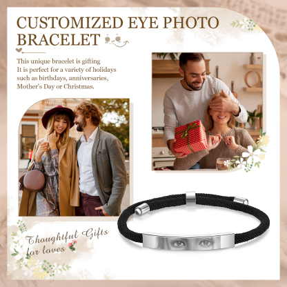Customised Eye Photo Bracelet Personalised Braided Bracelet with Unique Eye Photo
