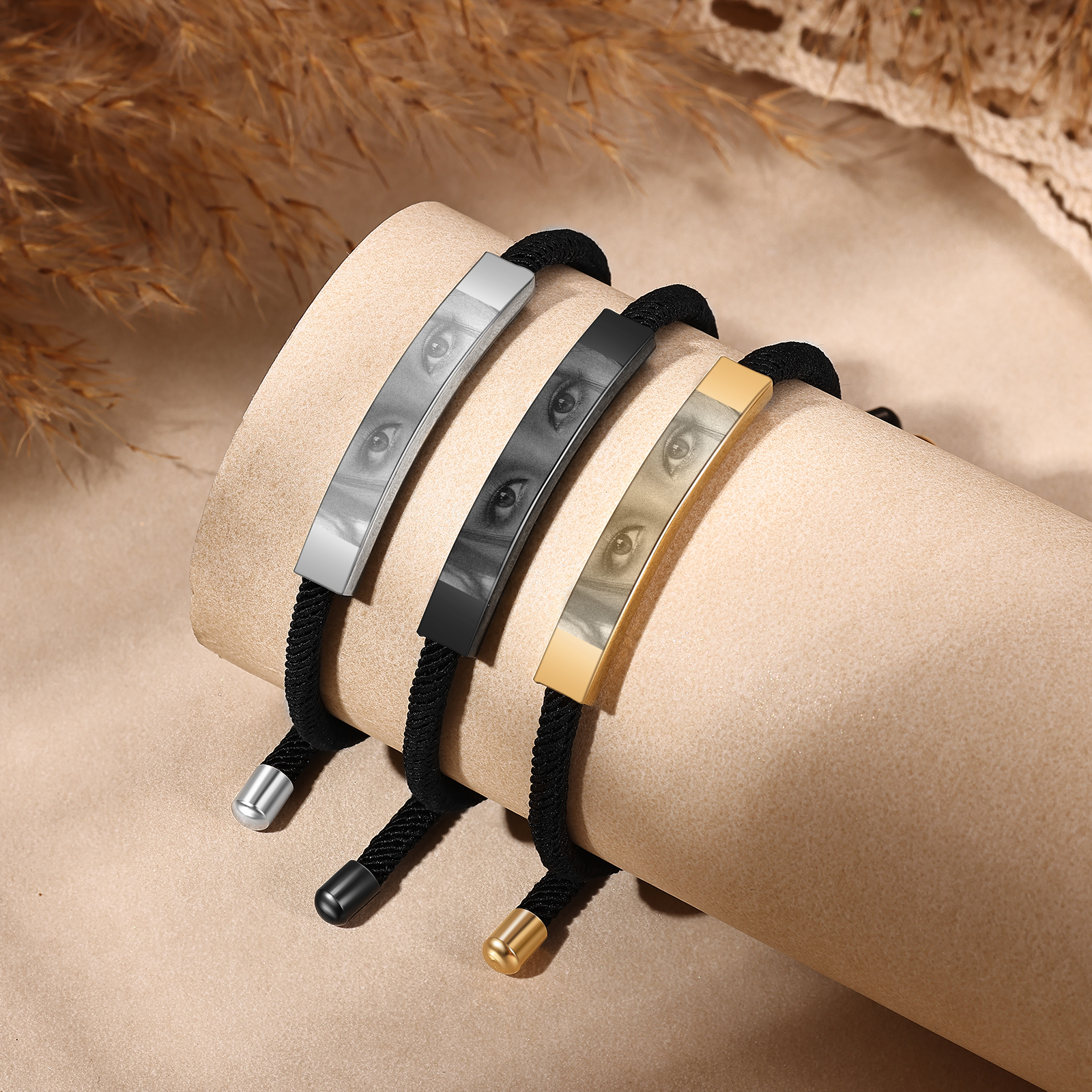 Customised Eye Photo Bracelet Personalised Braided Bracelet with Unique Eye Photo