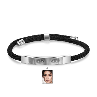 Customised Eye Photo Bracelet Personalised Braided Bracelet with Unique Eye Photo