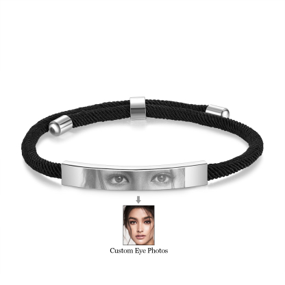 Customised Eye Photo Bracelet Personalised Braided Bracelet with Unique Eye Photo