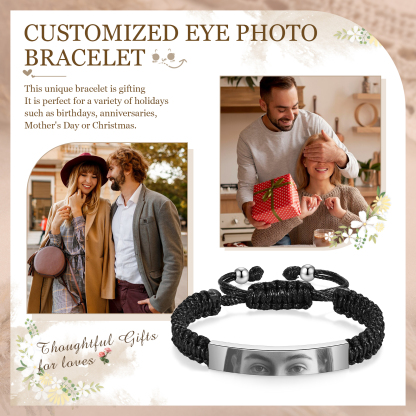 Personalised Eye Bracelet Custom Braided Photo Bracelet