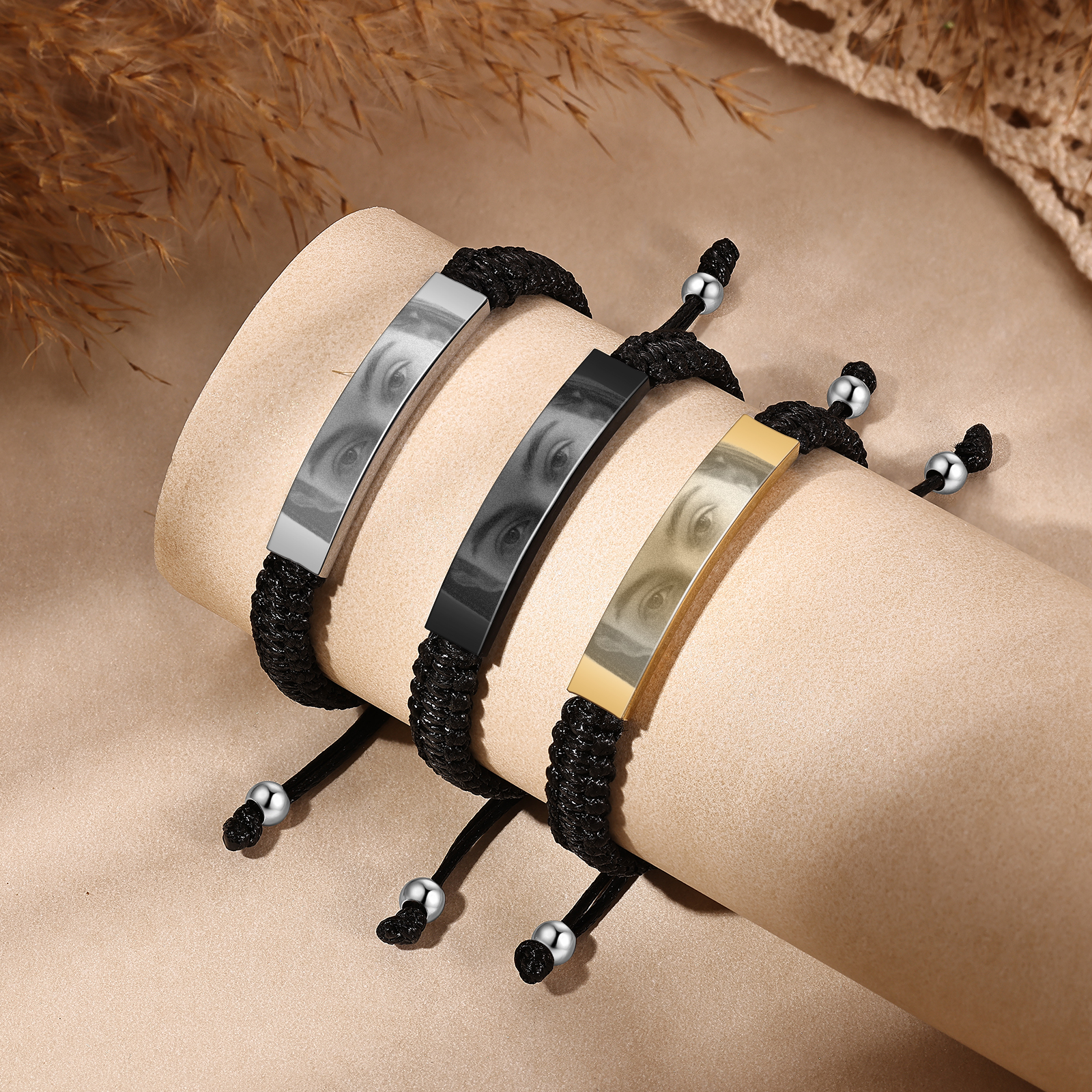 Personalised Eye Bracelet Custom Braided Photo Bracelet