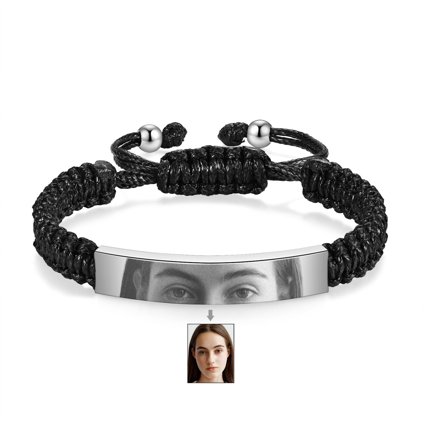 Personalised Eye Bracelet Custom Braided Photo Bracelet