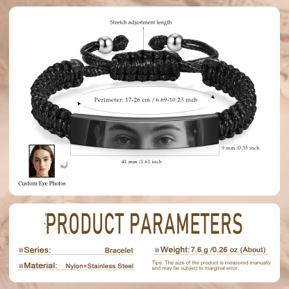 Personalised Eye Bracelet Custom Braided Photo Bracelet