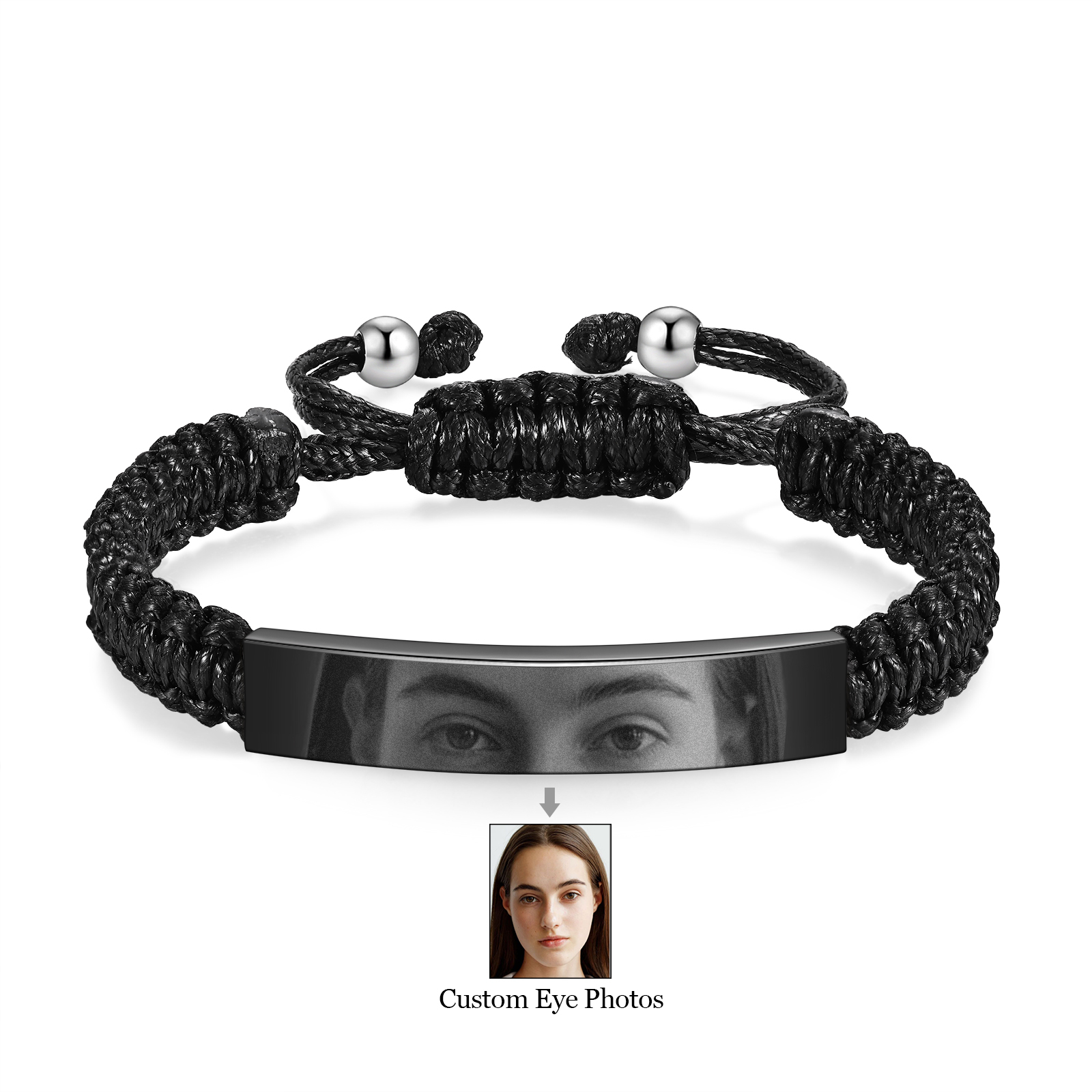 Personalised Eye Bracelet Custom Braided Photo Bracelet