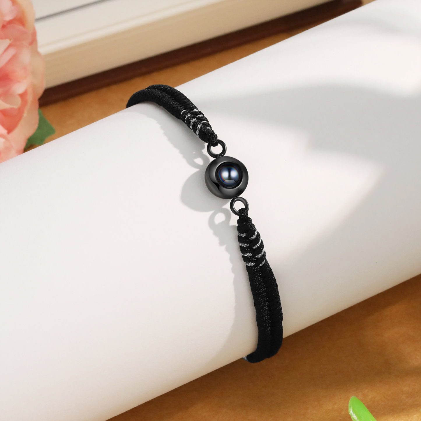 Personalised Photo Projection Bracelet Adjustable Braided Rope Bracelet String Bracelet A Heartfelt Gift for Her & Him