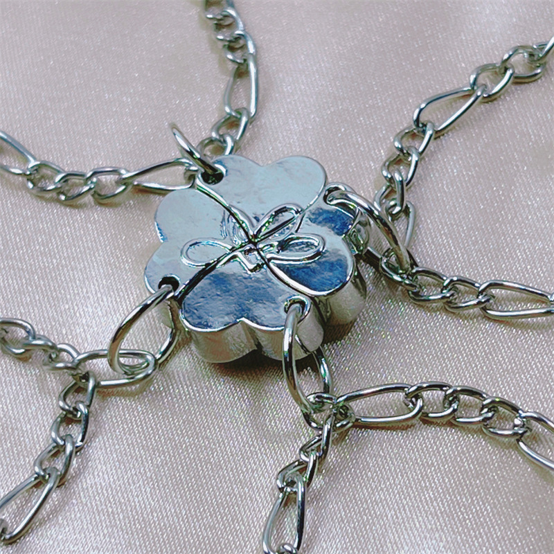 Magnetic Interlocking Puzzle Charm Bracelet Set Silver Chain Design for Friends and Family