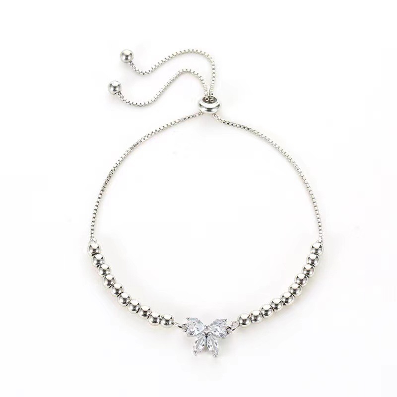 Adjustable Butterfly Charm Bracelet Beaded Bracelet Elegant Gift
