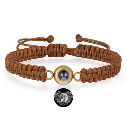 Personalised Projection Bracelet with 1 Photo Handmade Knitted Rope Braided Bracelet Customizable with 4 Special Photo Designs 4 Colour Options Gift for Him & Her