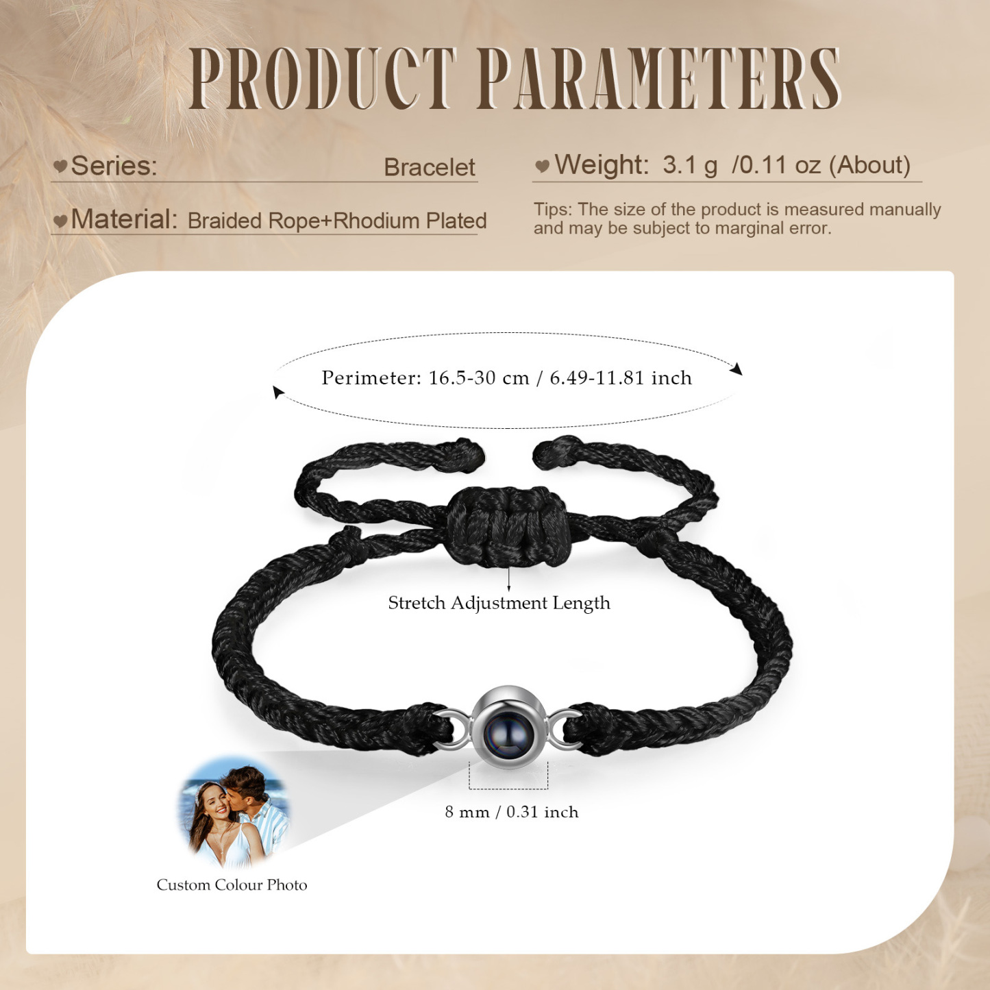 Personalised Projection Bracelet with 1 Photo A Unique Gift for Her-Jessemade AU