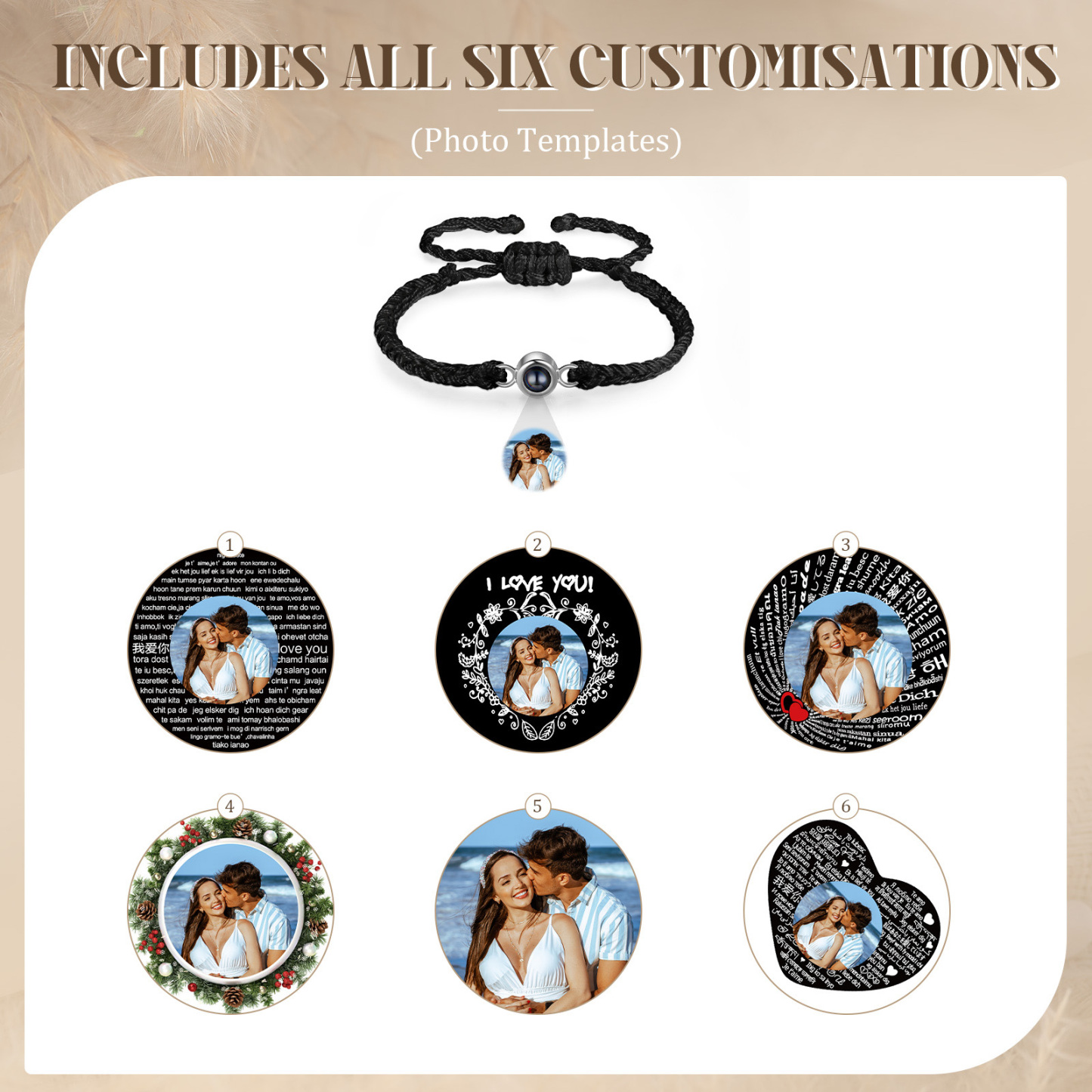 Personalised Projection Bracelet with 1 Photo A Unique Gift for Her-Jessemade AU