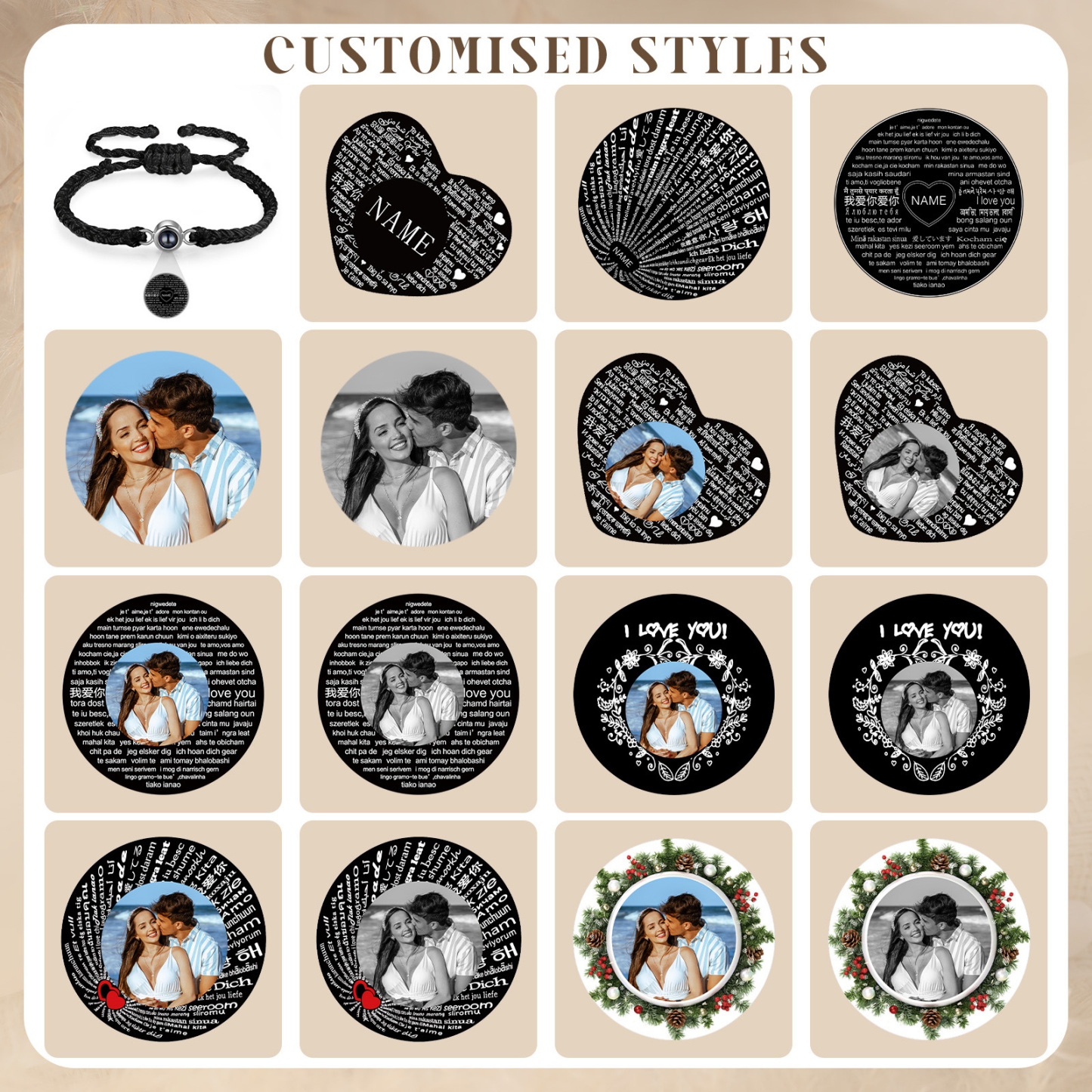 Personalised Projection Bracelet with 1 Photo A Unique and Heartfelt Gift for Her-Jessemade AU