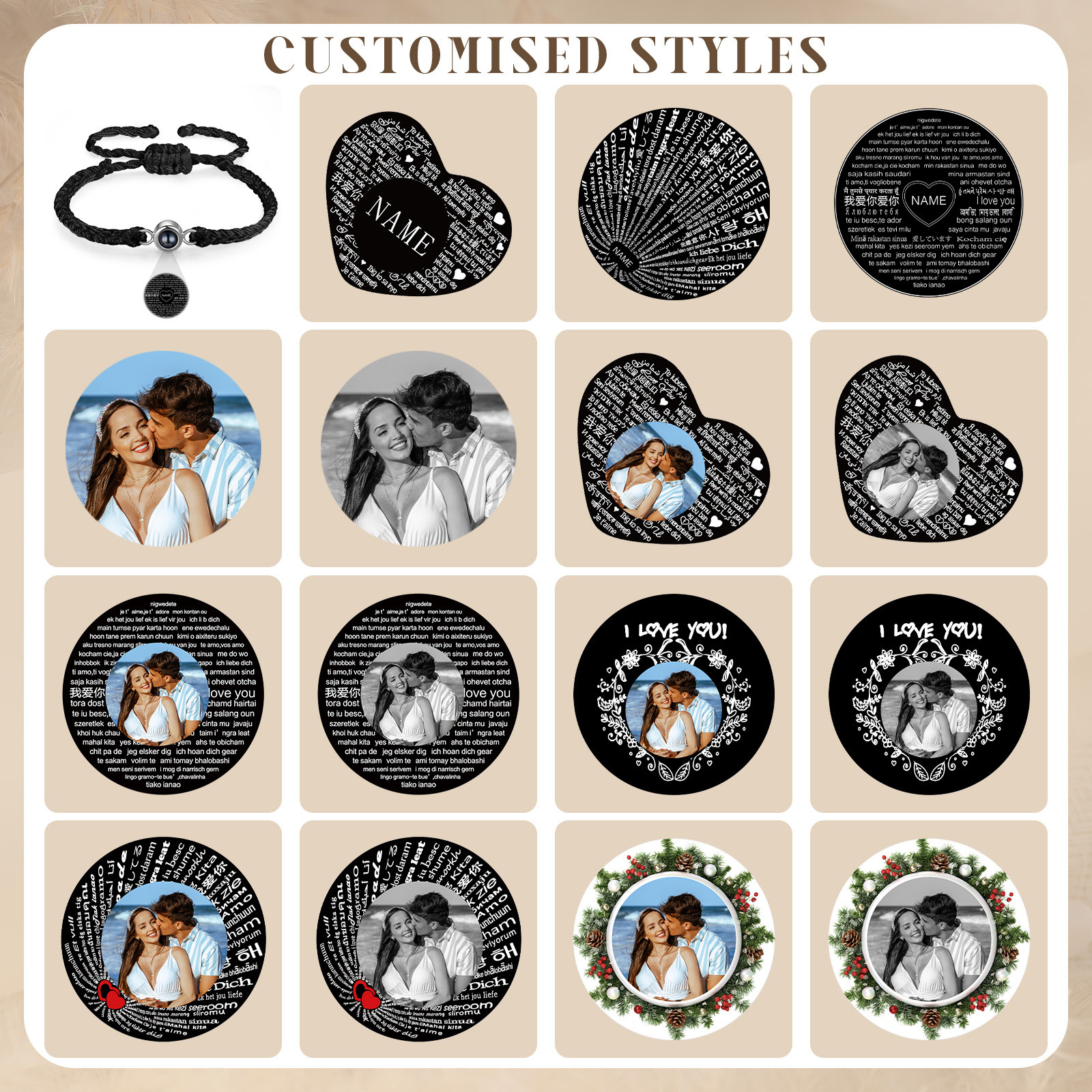 Personalised Projection Bracelet with 1 Photo A Unique and Heartfelt Gift for Her-Jessemade AU