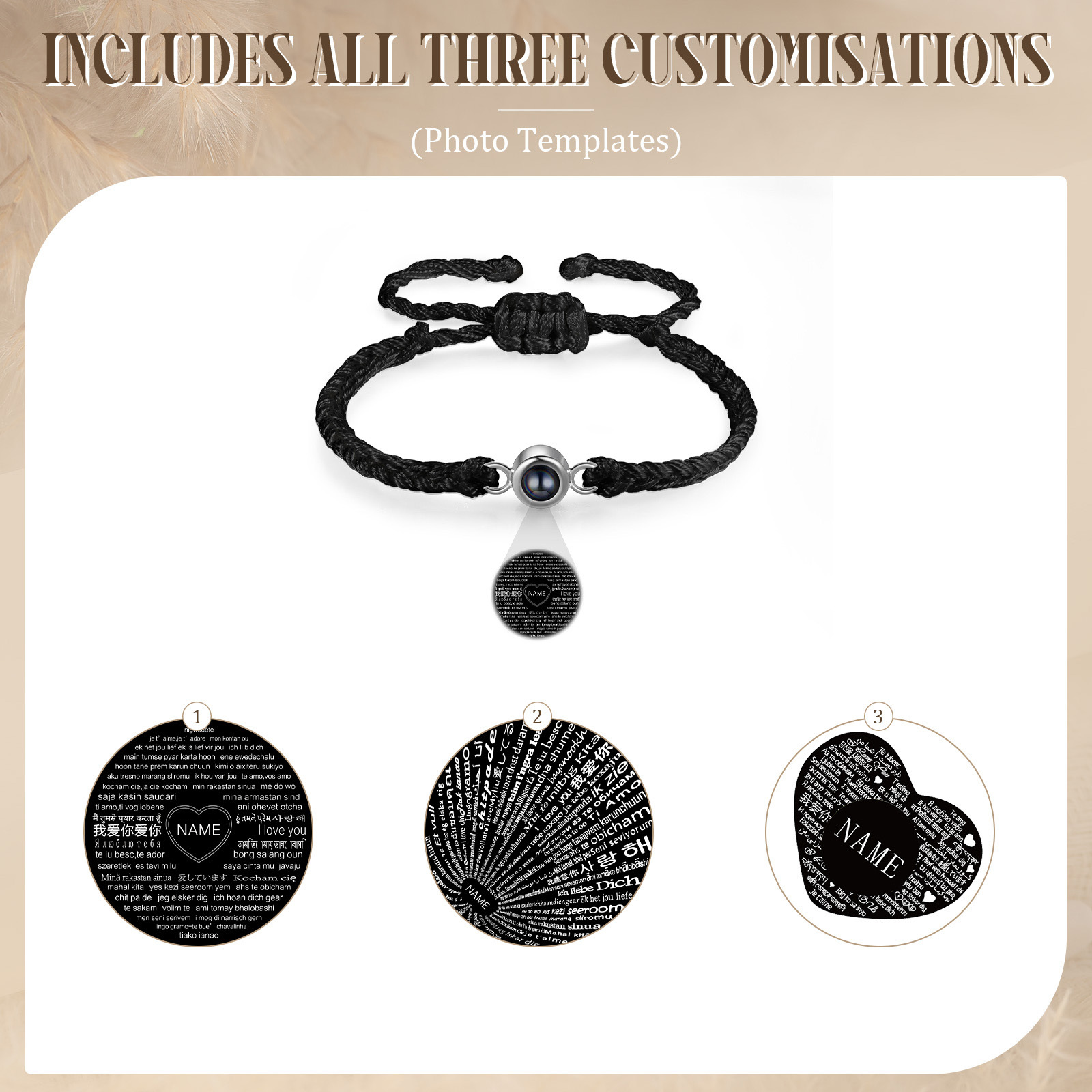 Personalised Projection Bracelet with 1 Photo A Unique and Heartfelt Gift for Her-Jessemade AU